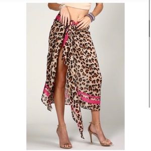 pink leopard print scarf/sarong